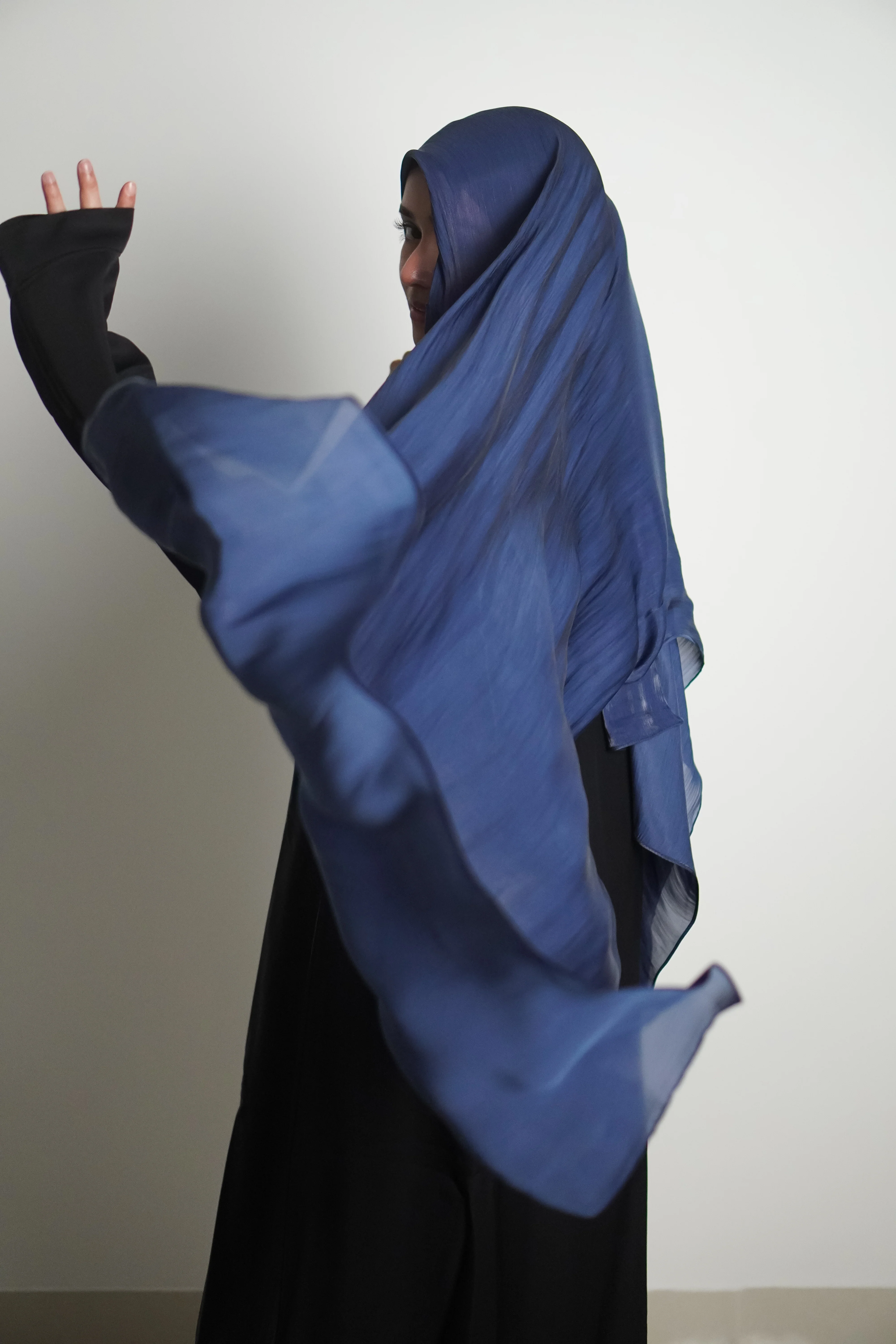 Premium Organza Hijab - Royal Blue - Image 25