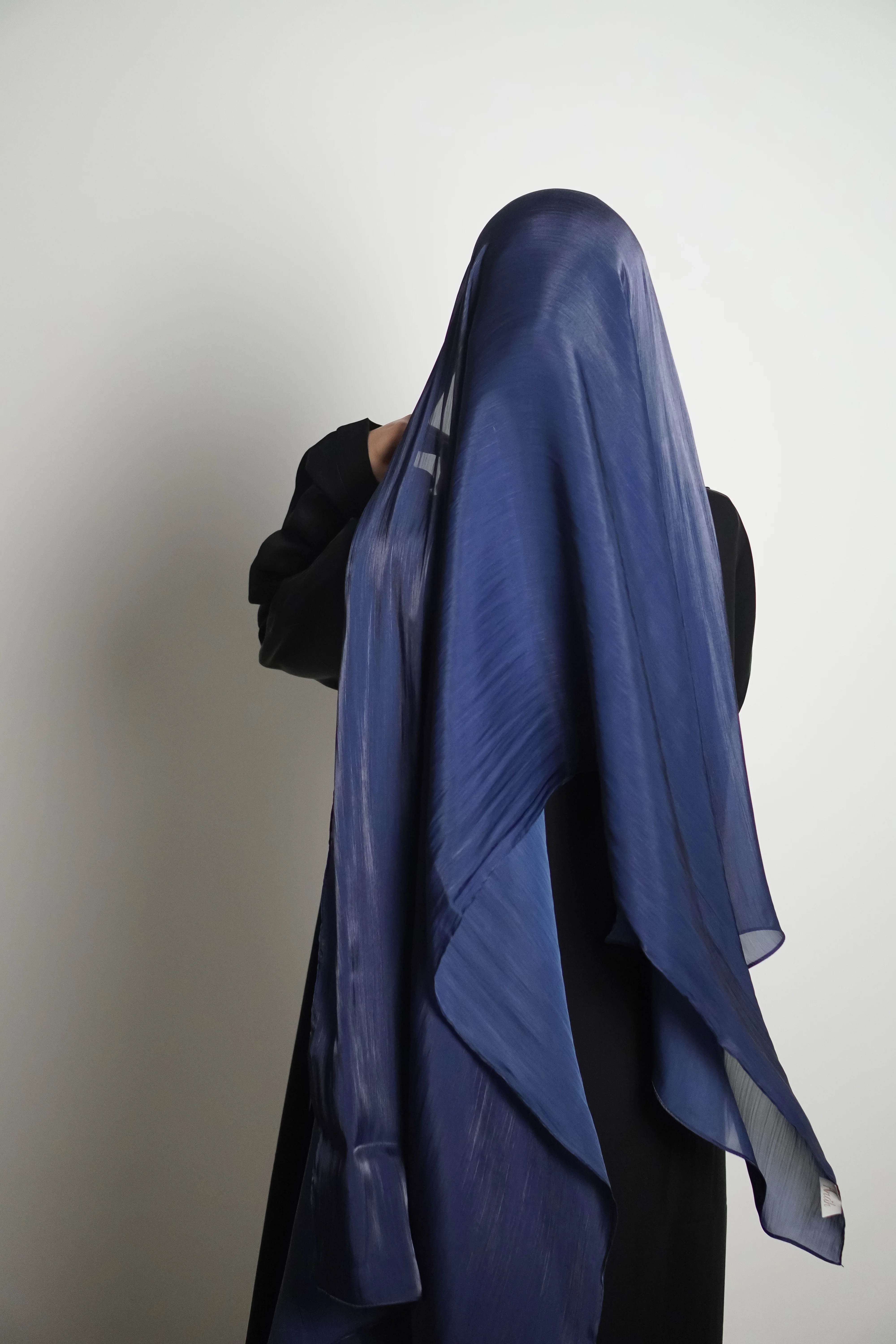 Premium Organza Hijab - Royal Blue - Image 9