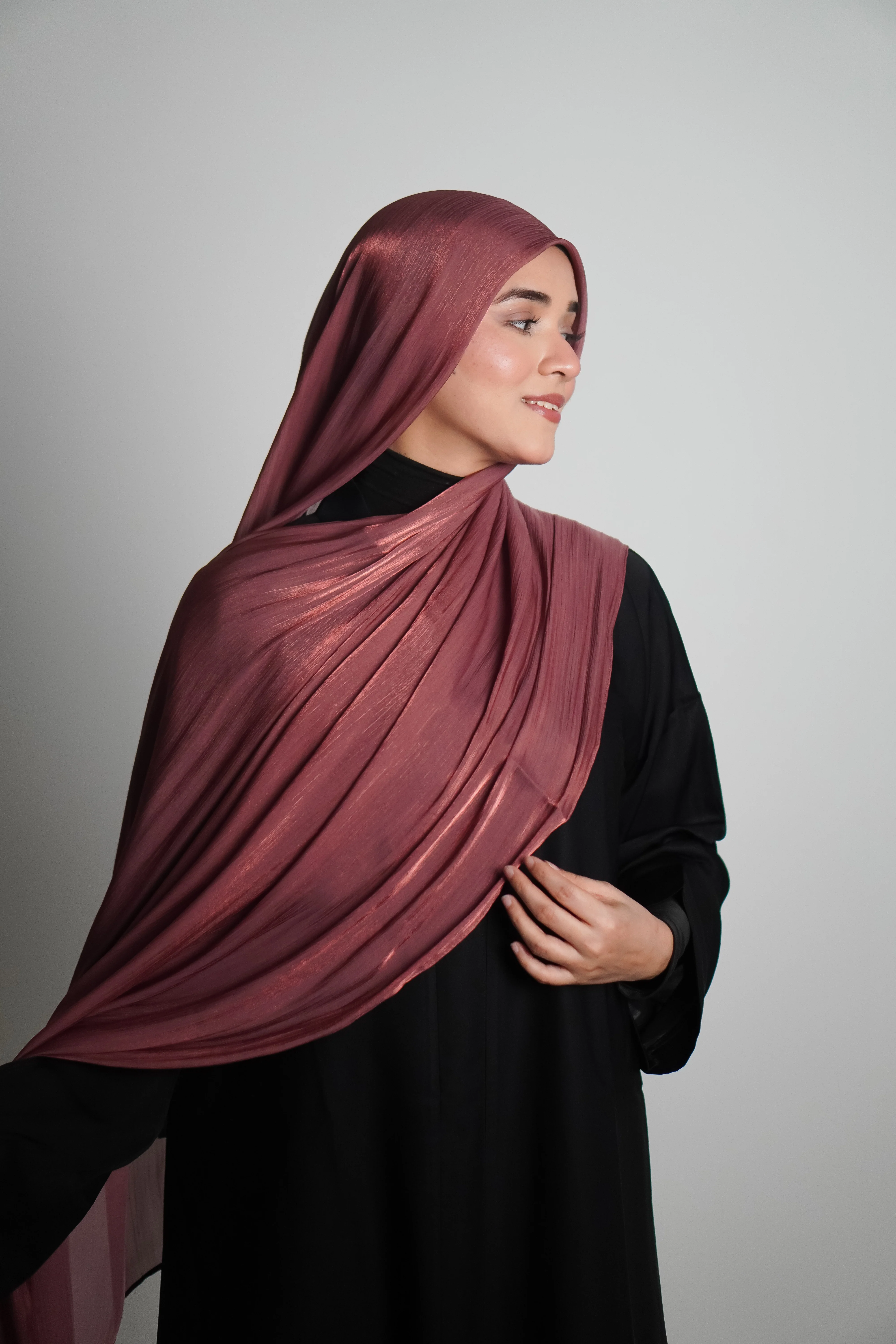 Premium Organza Hijab - Turkish Rose - Image 3