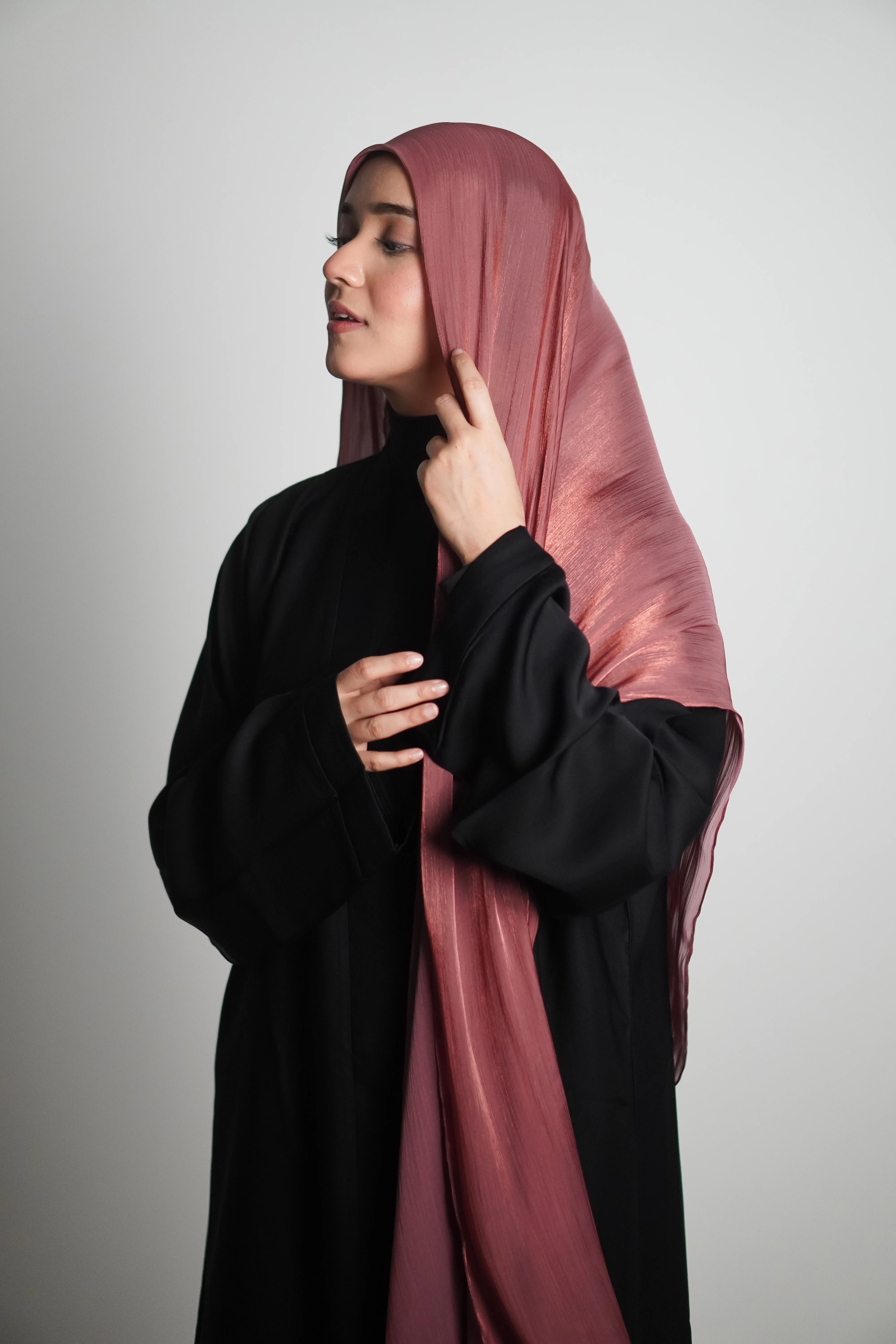 Premium Organza Hijab - Turkish Rose - Image 4