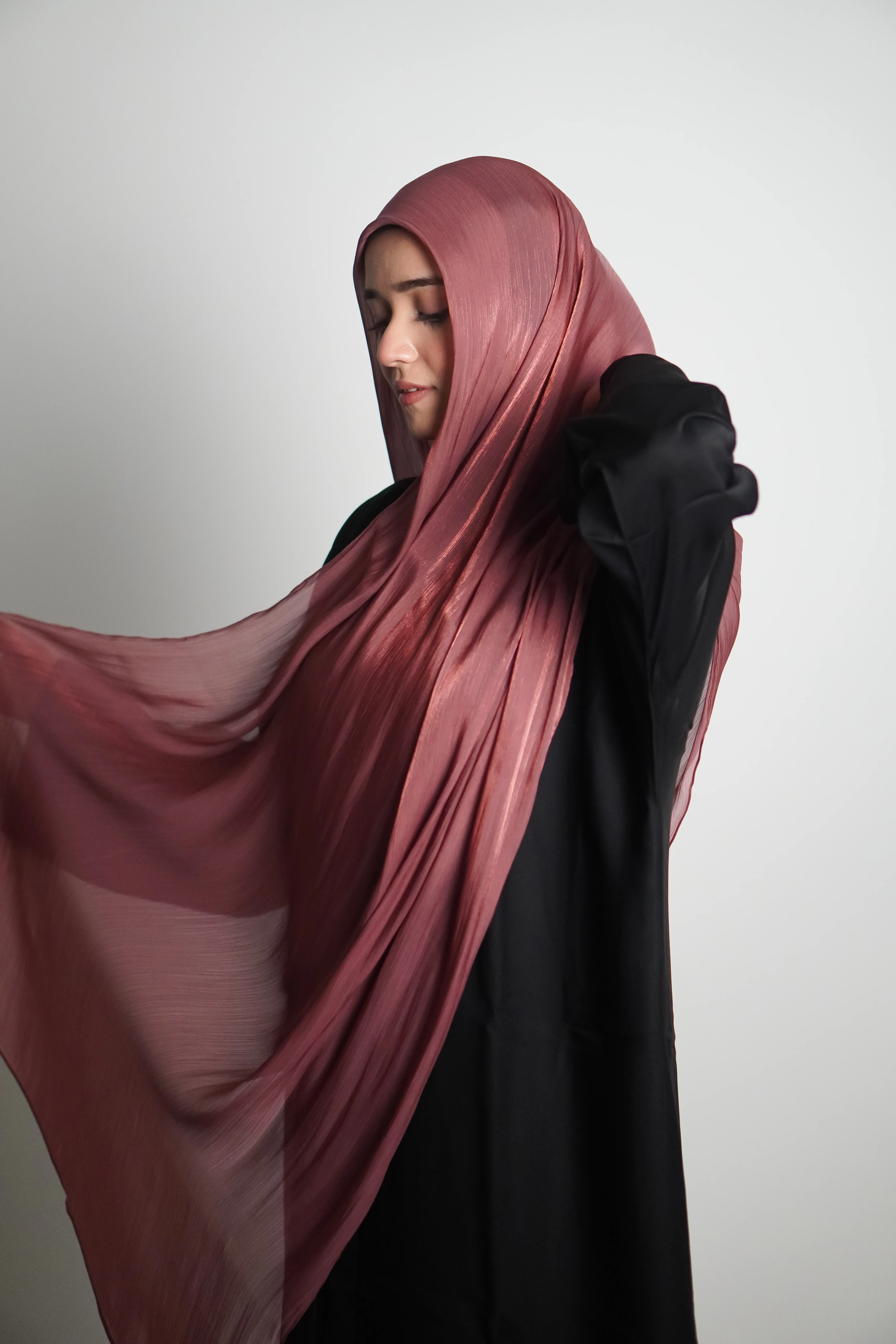 Premium Organza Hijab - Turkish Rose - Image 5