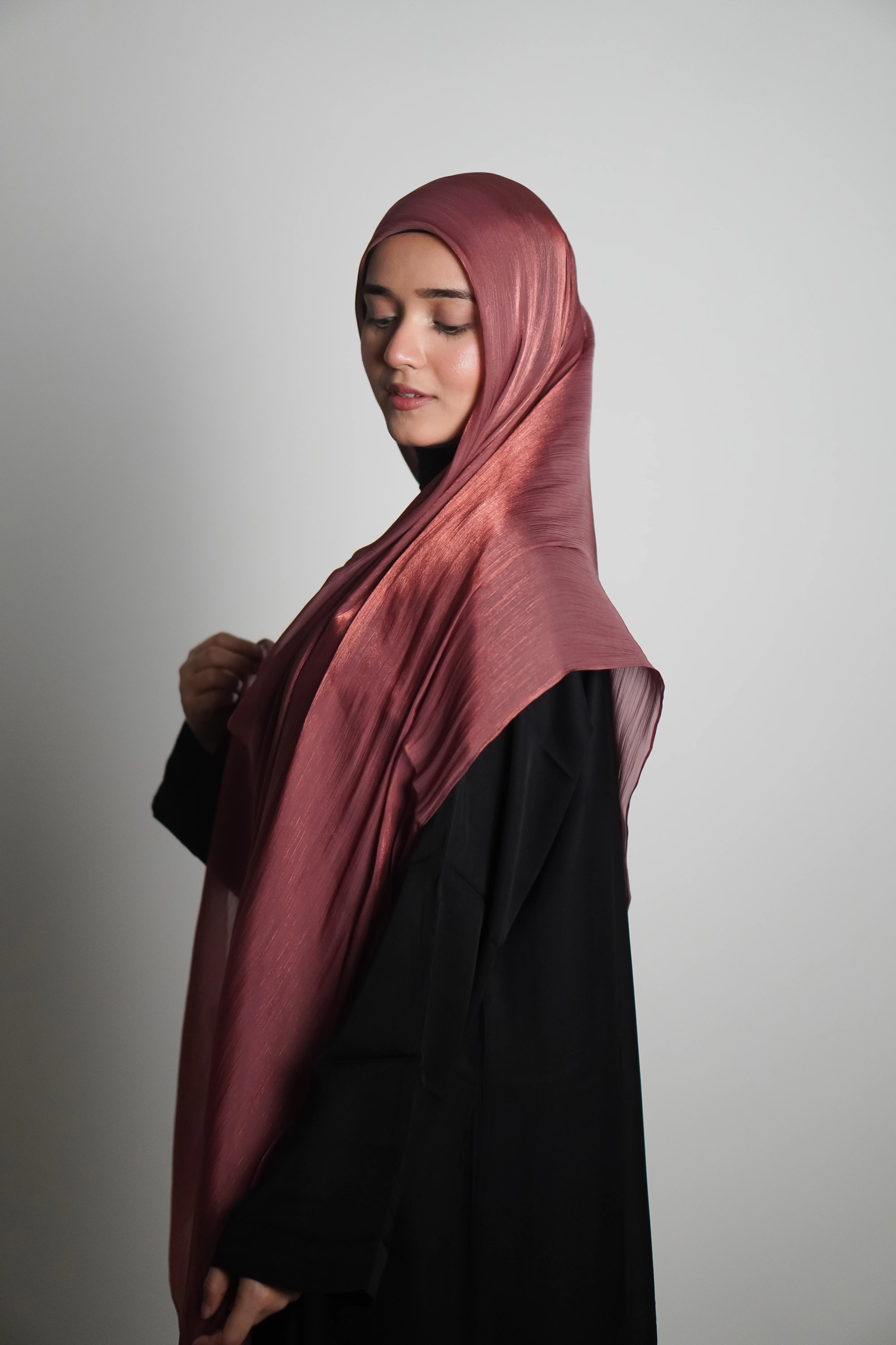 Premium Organza Hijab - Turkish Rose - Image 8