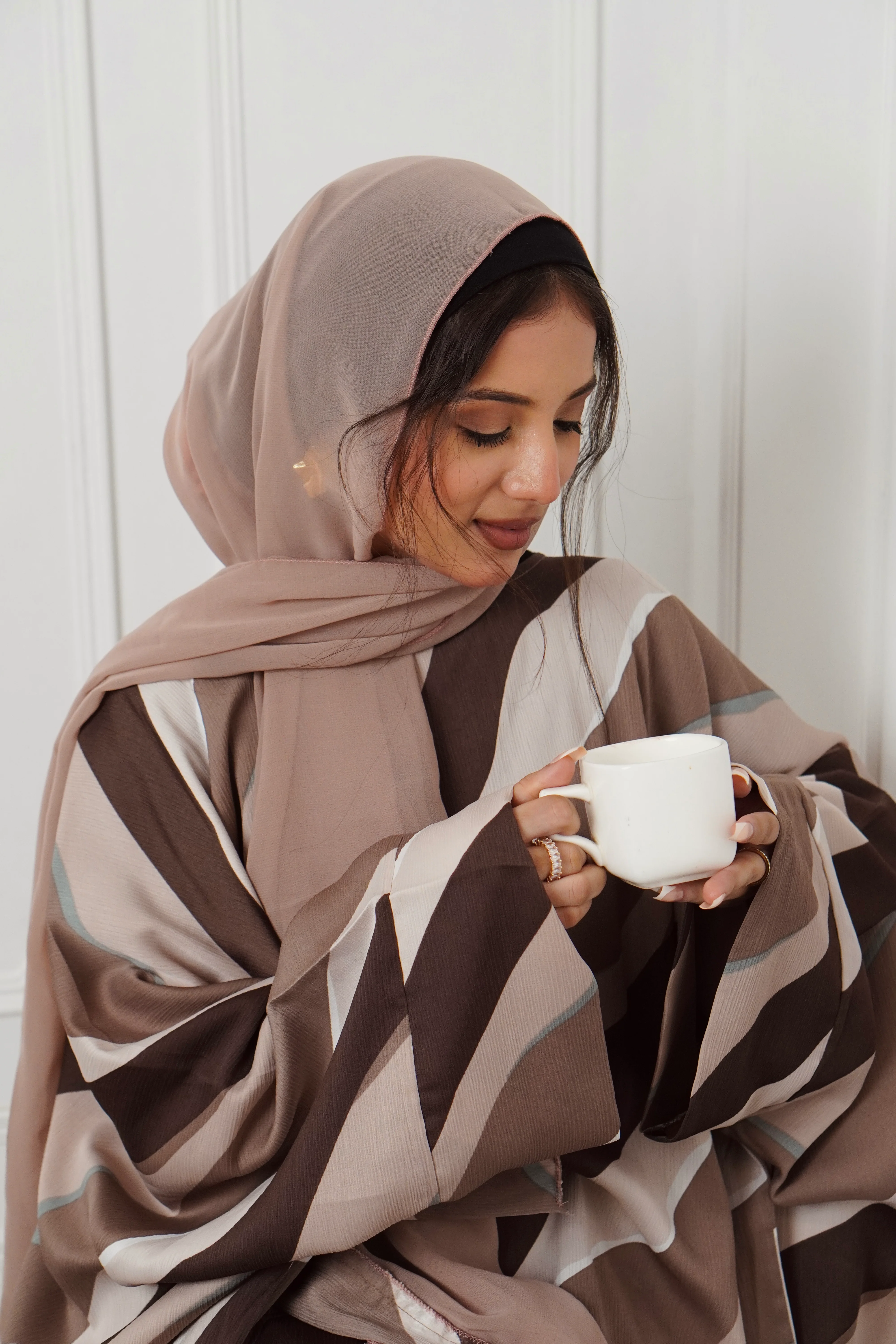 Y2K PRINTED ABAYAH - BROWN - Image 7