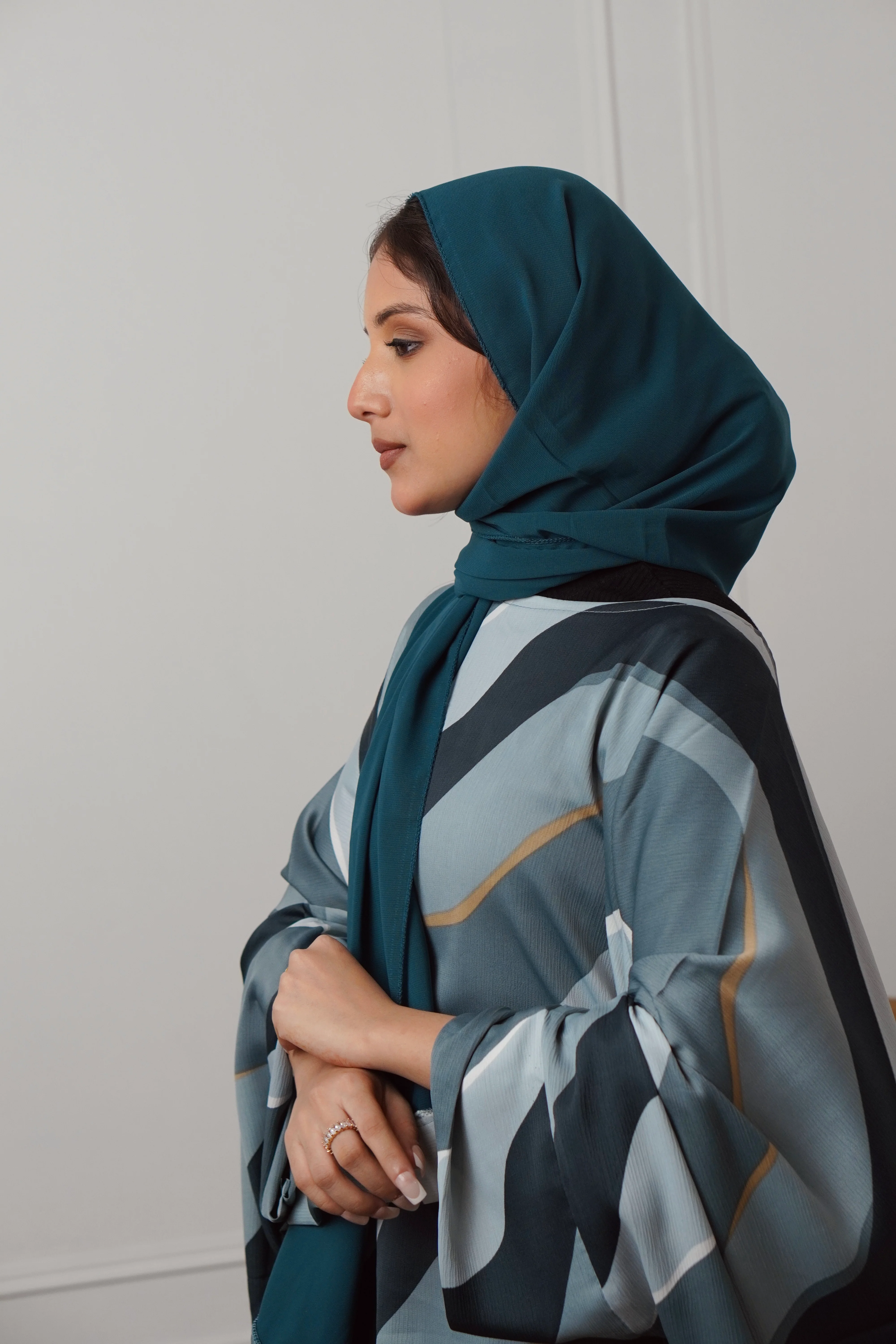 Y2K PRINTED ABAYAH - TURQUOISE - Image 4