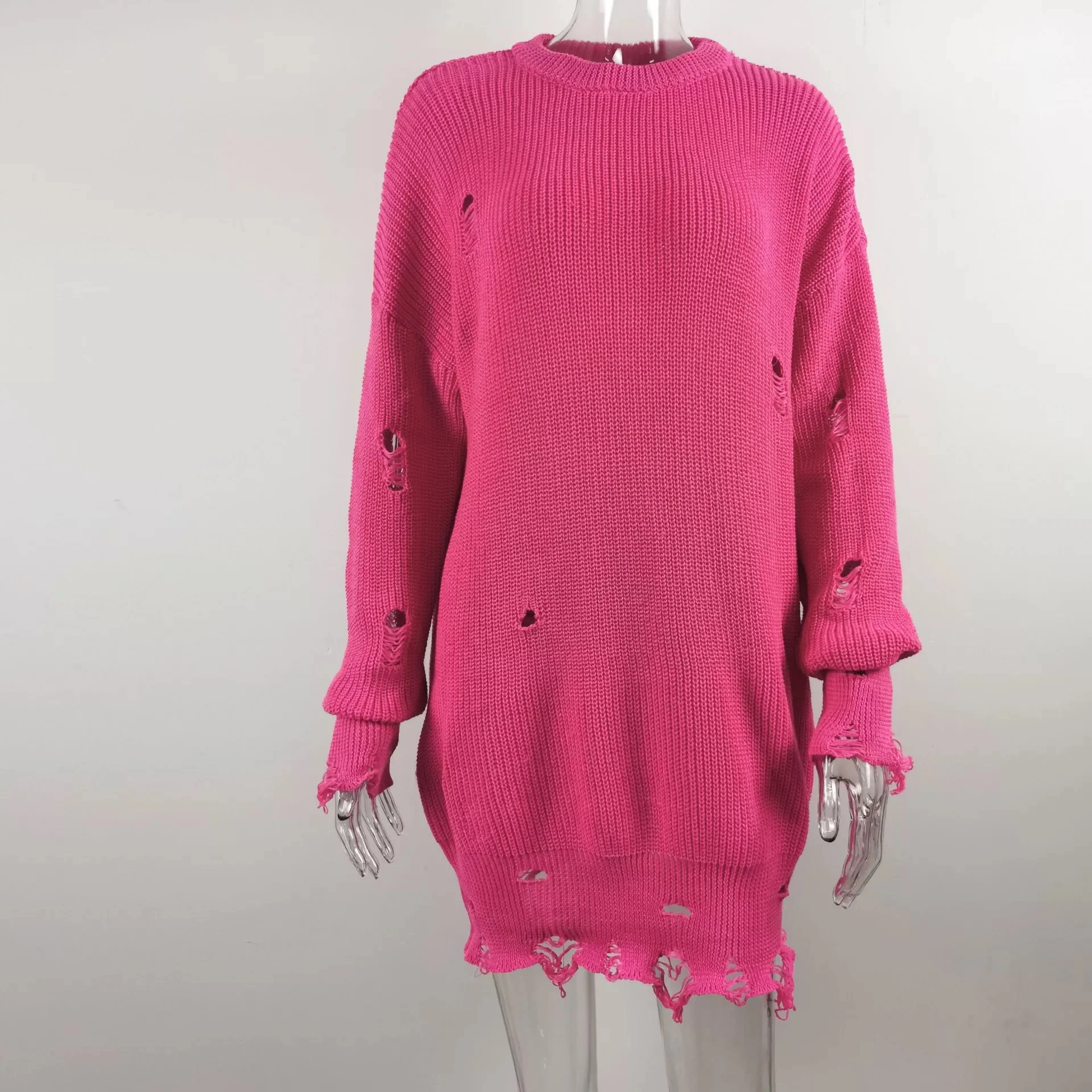 Pullover Women Sweater Dress - Oversized - Image 18