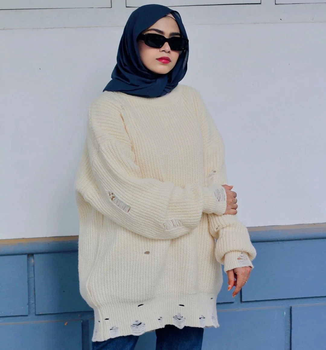 Pullover Women Sweater Dress - Oversized - Image 2