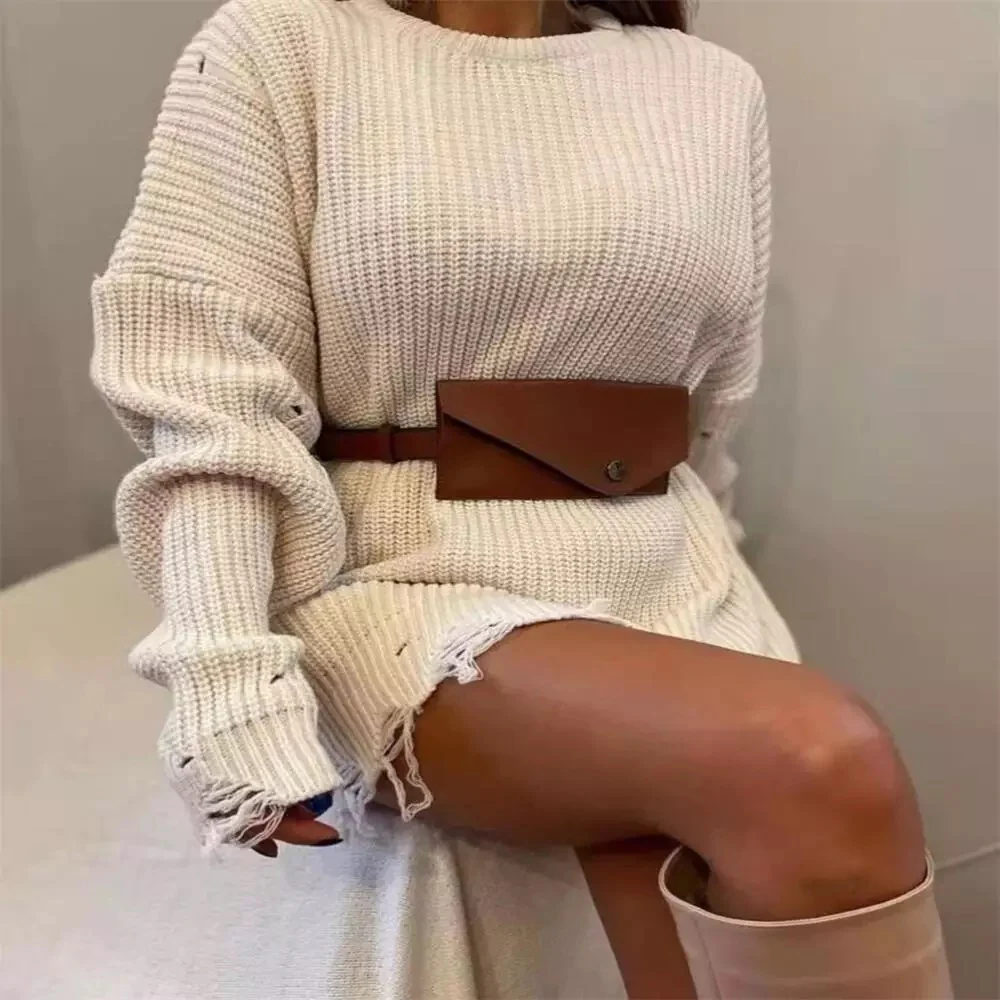 Pullover Women Sweater Dress - Oversized - Image 6