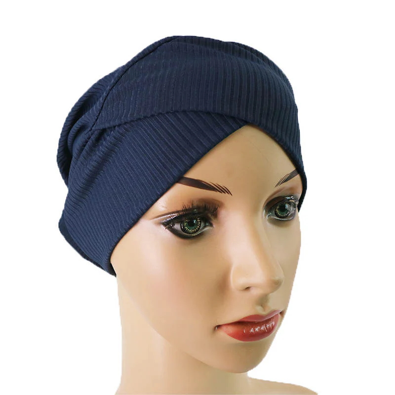 Ribbed Jersey Criss-Cross Hijab Cap - Image 4