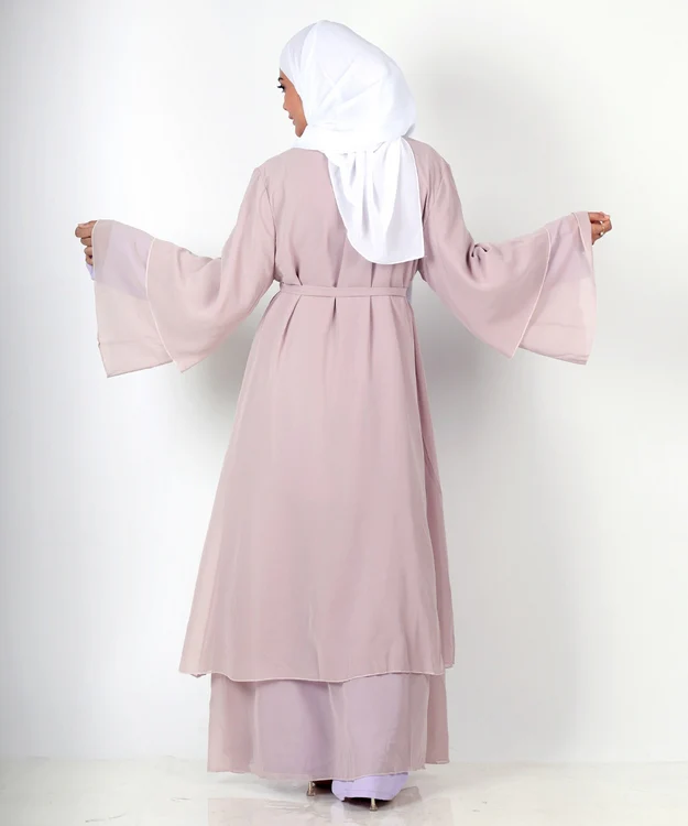 Serene Open Abayah – Beige - Image 4