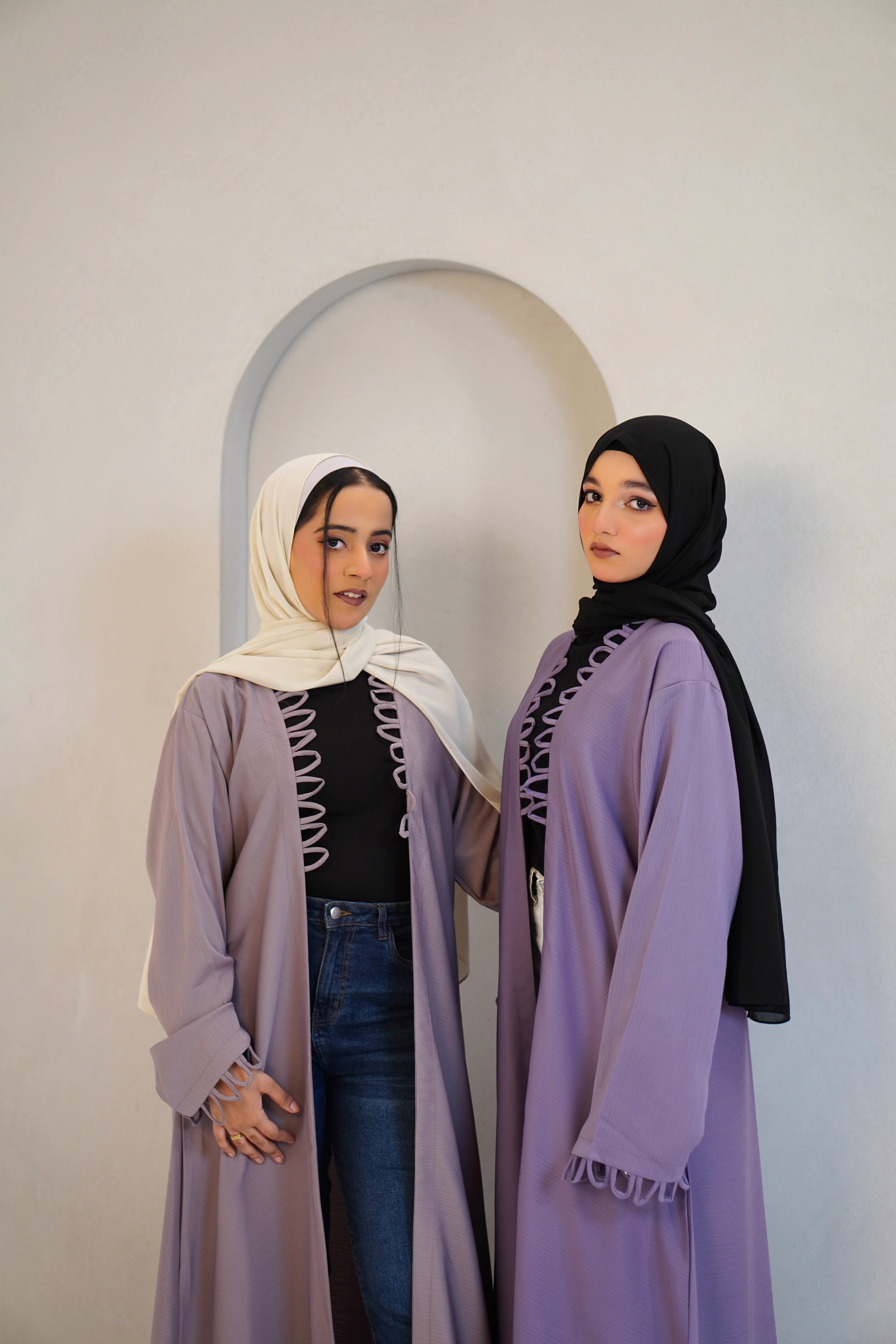 Tie Knot Shrug Abayah - Lavender - Image 22