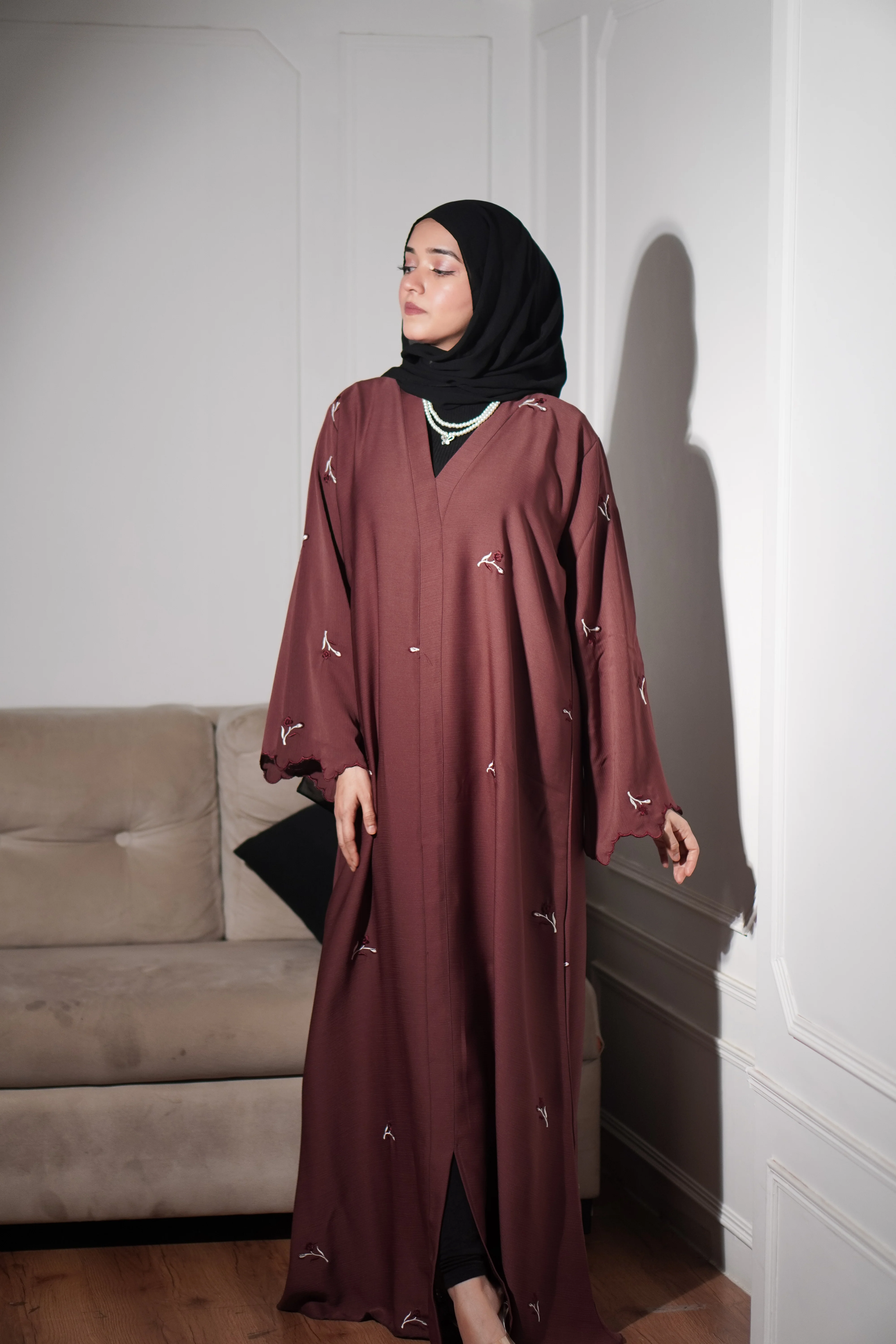 Zam Zam Abayah - Rustic Maroon - Image 2