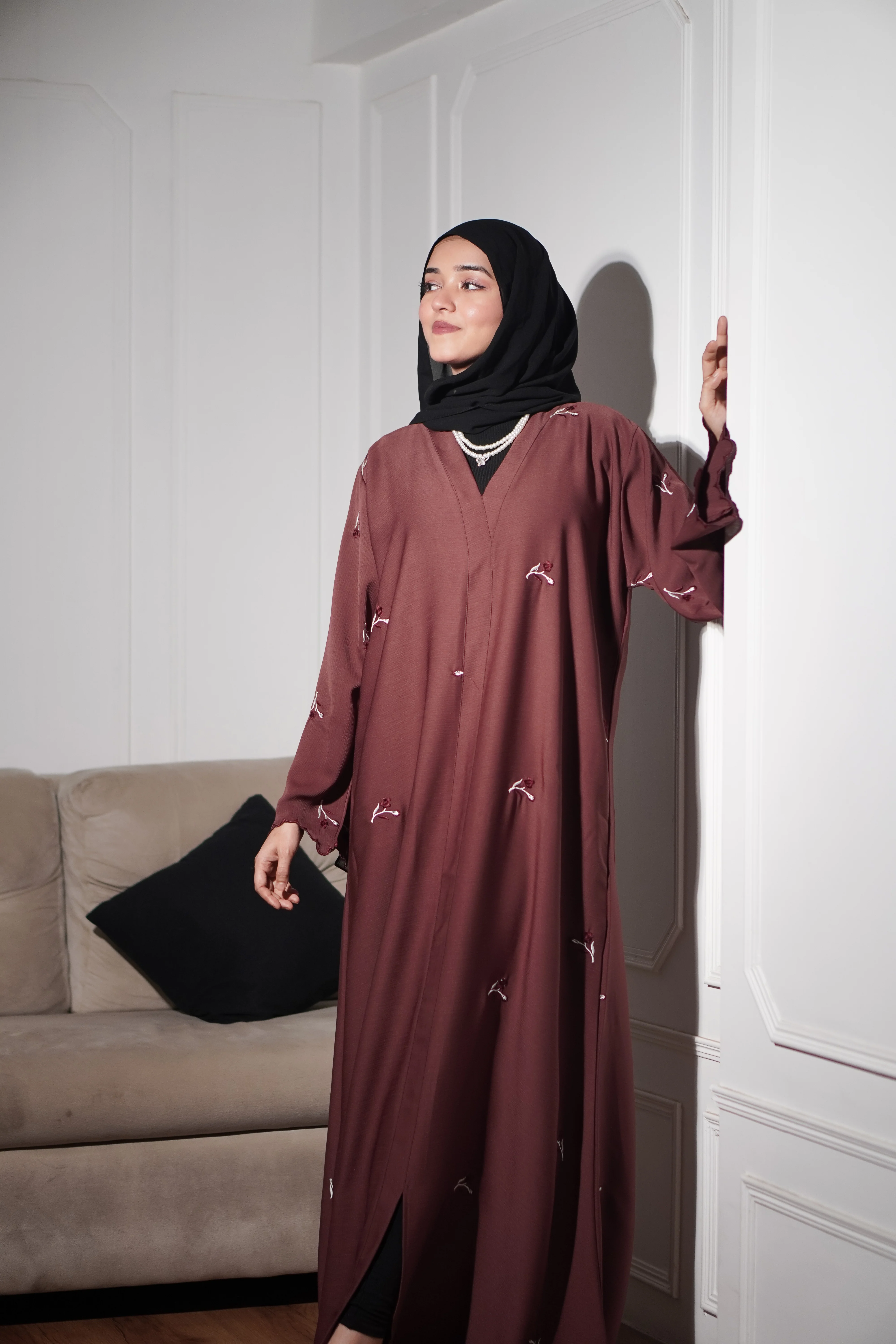 Zam Zam Abayah - Rustic Maroon - Image 4