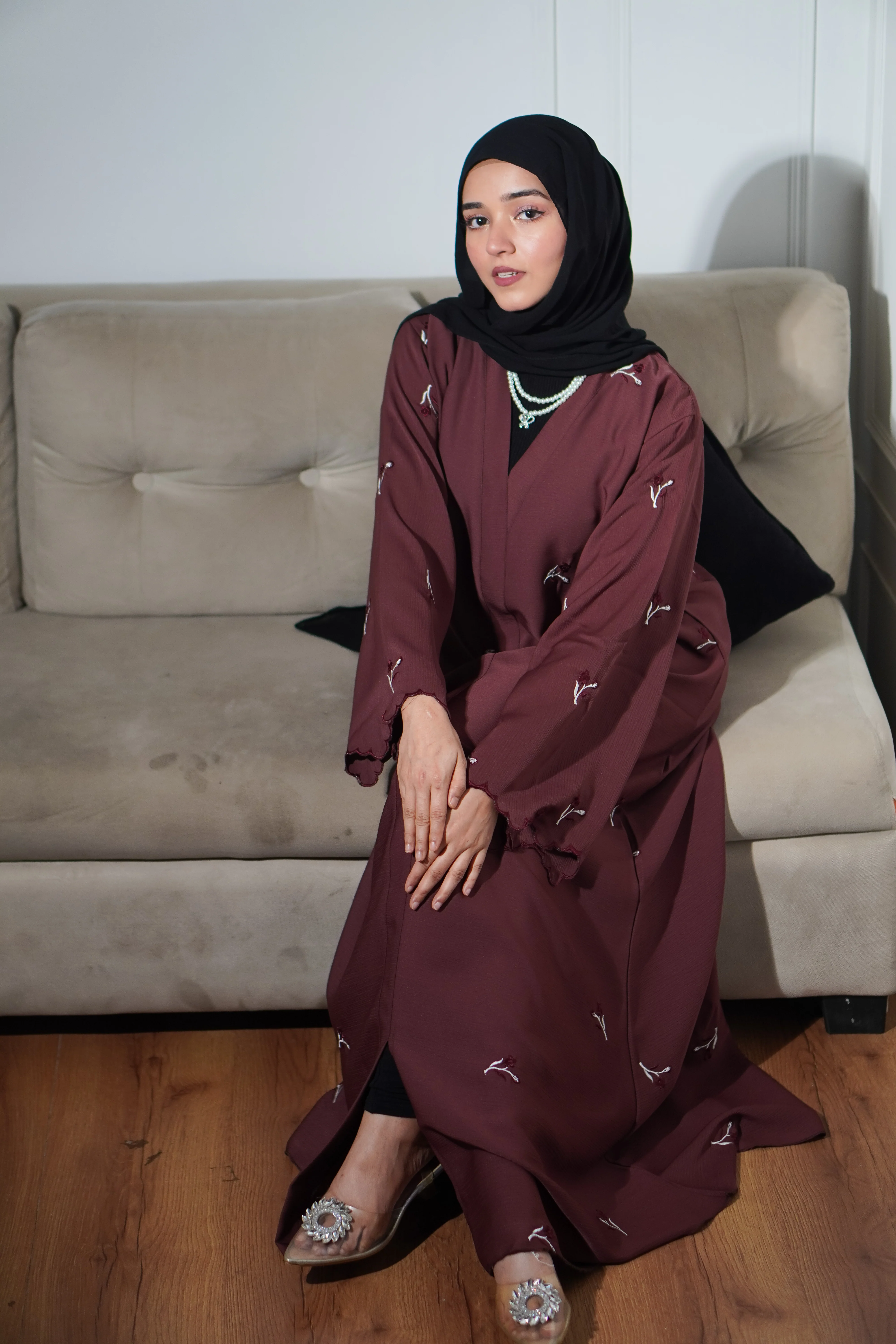 Zam Zam Abayah - Rustic Maroon - Image 9
